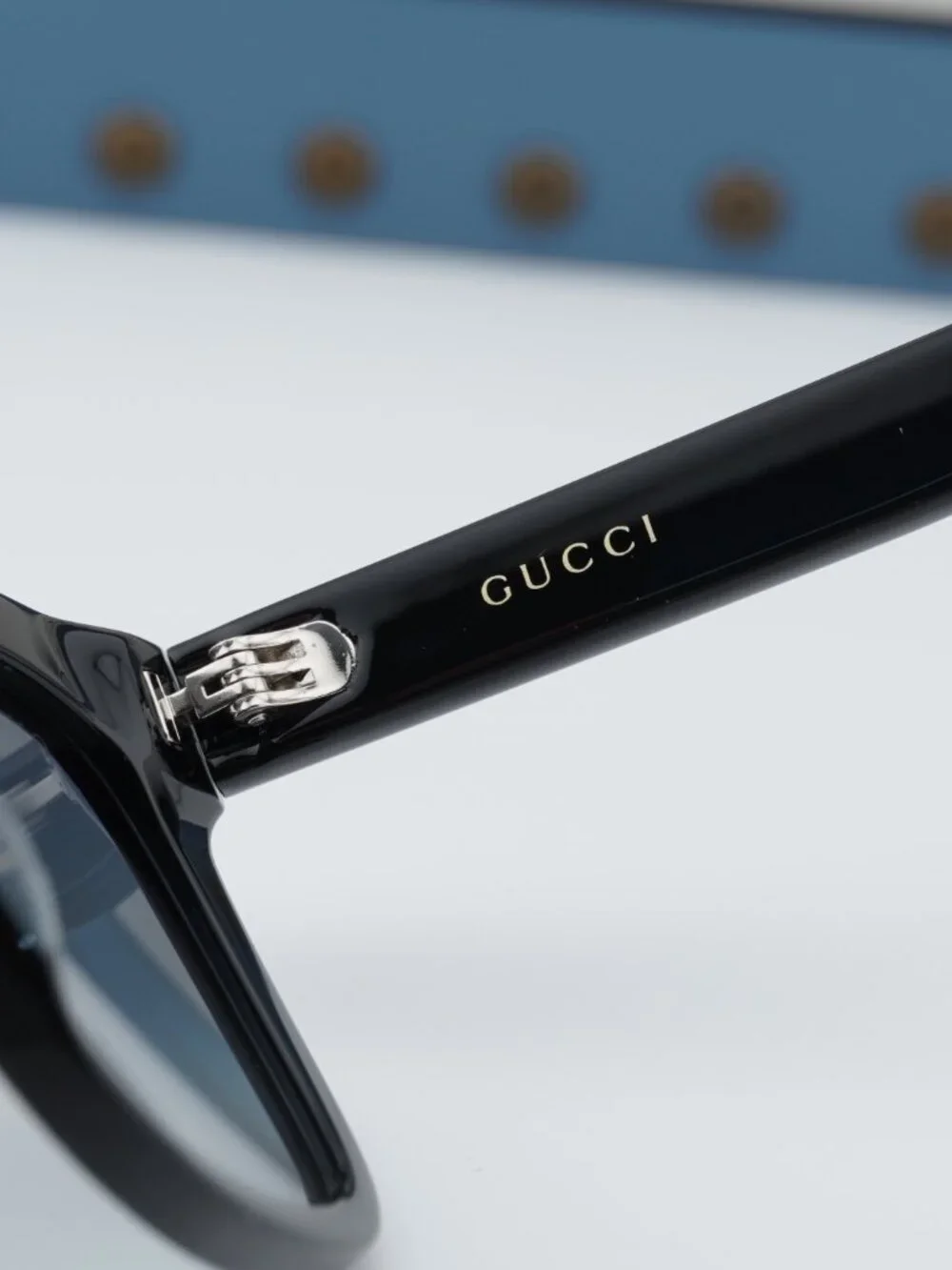 Gucci GG0158SN 001 Square Sunglasses - Black/Grey - Picture 9 of 11